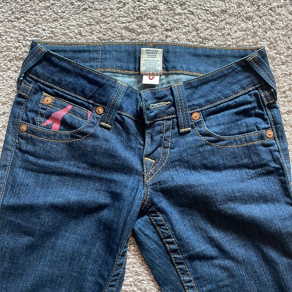 True Religion Joey Pink Vintage Low-Rise Flare Jean - Picture 3 of 4